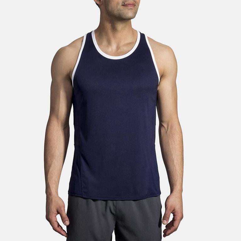 Brooks Stealth - Mens Running Tank Top - Blue (87061BFUS)